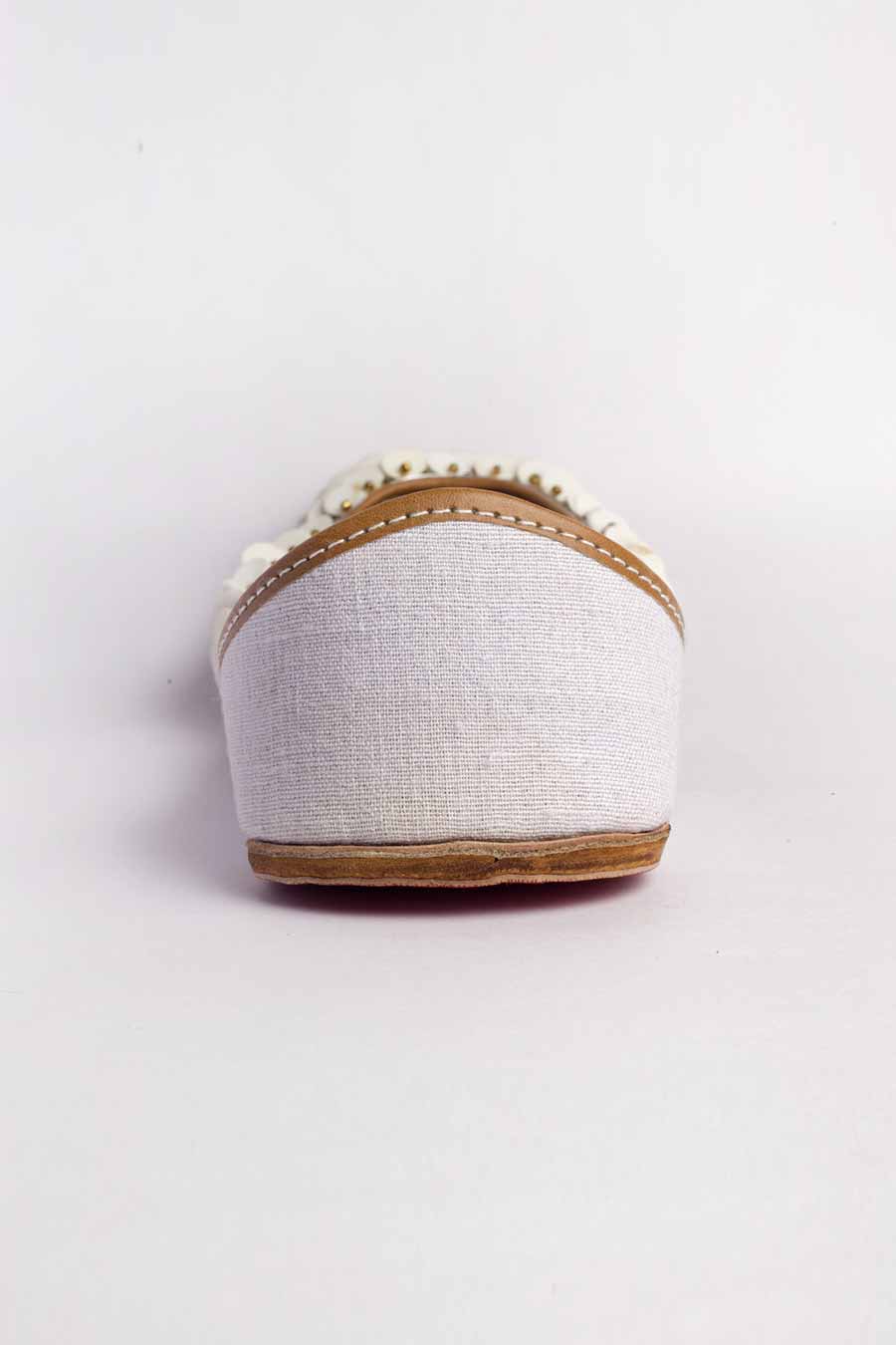 Champa - White Sequins Embroidered Jutti