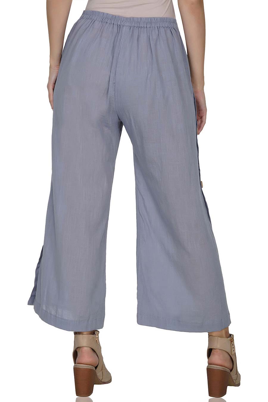 Lavender Button Placket Cotton Pants