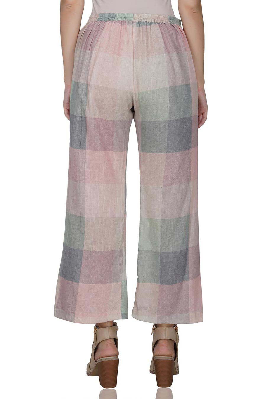 Green Checkered Cotton Pants