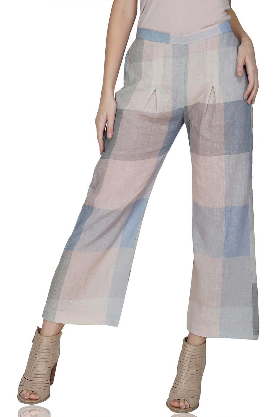 Lavender Checkered Cotton Pants