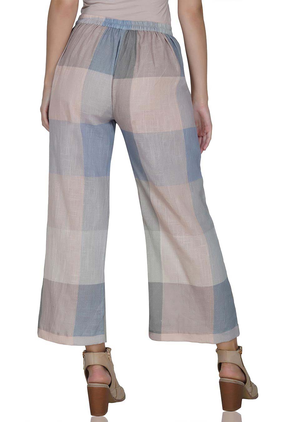 Lavender Checkered Cotton Pants