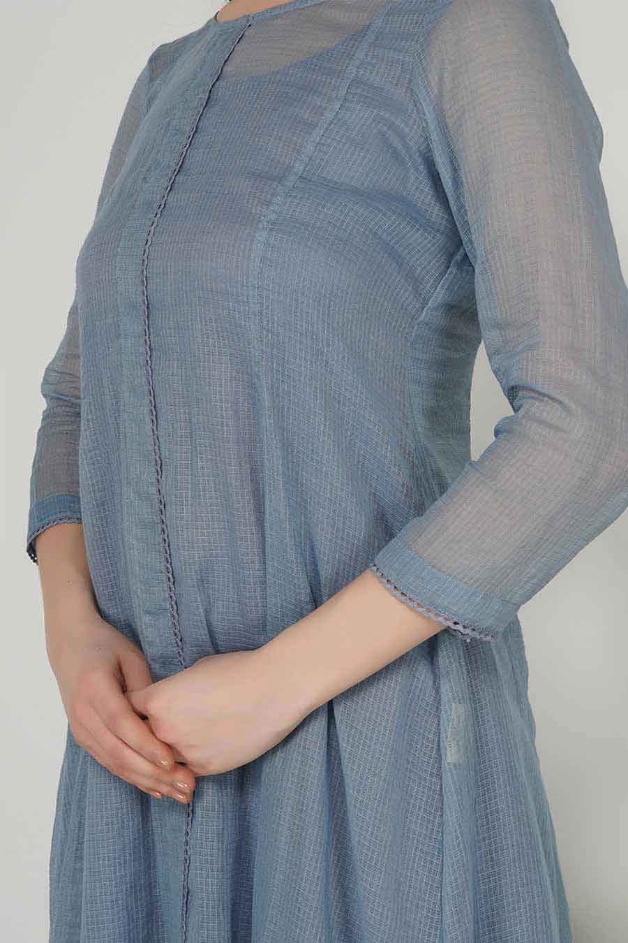 Lavender Kurta & Pants Set With Slip