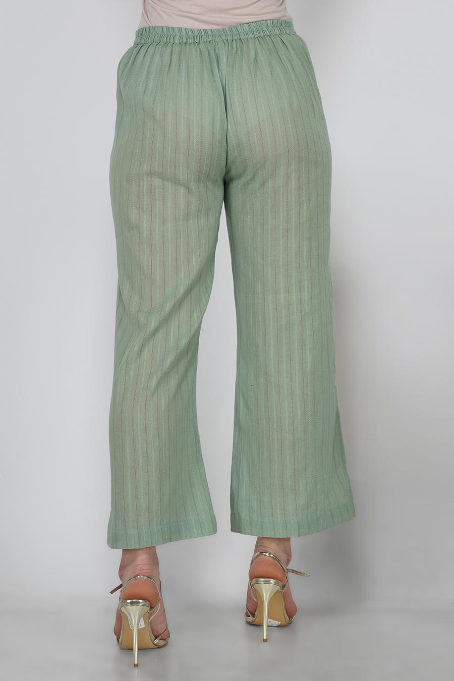 Rosemary Green Kurta & Pants Set With Slip