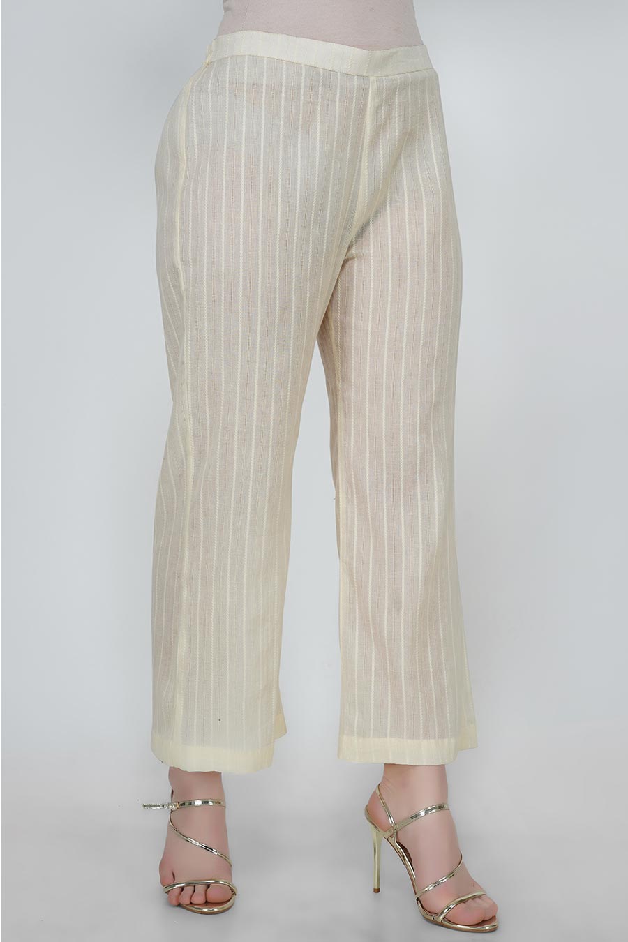 Pearl Leno Cotton Striped Pants