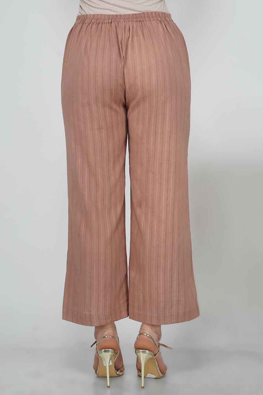 Sepia Leno Cotton Striped Pants