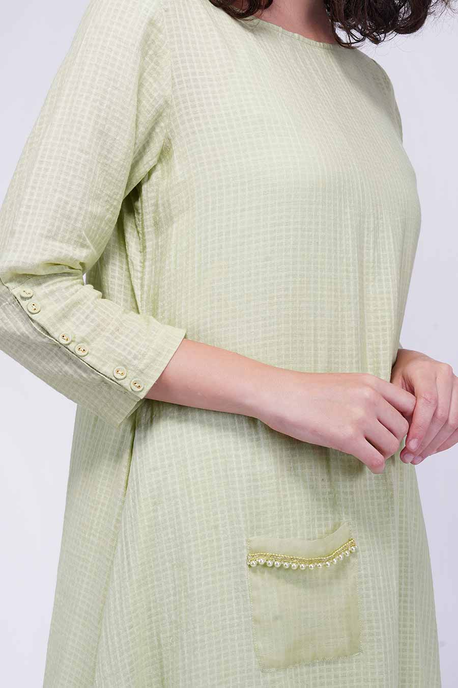 Green A-Line Kurta & Pants Set