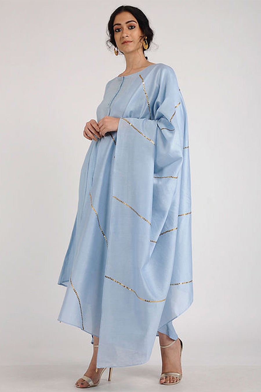 Blue Embroidered Chanderi Silk Duapatta