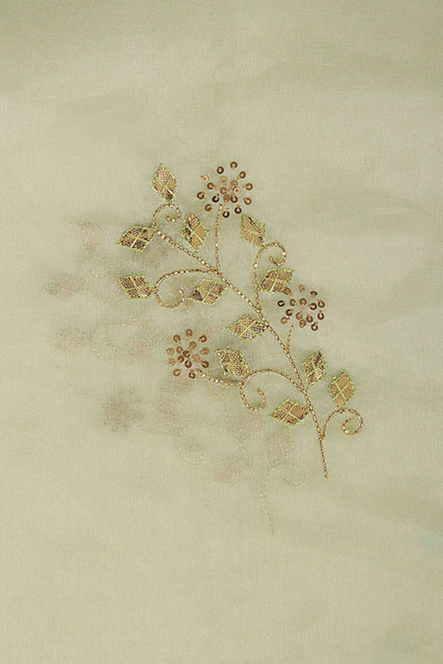 Green Embroidered Organza Duapatta