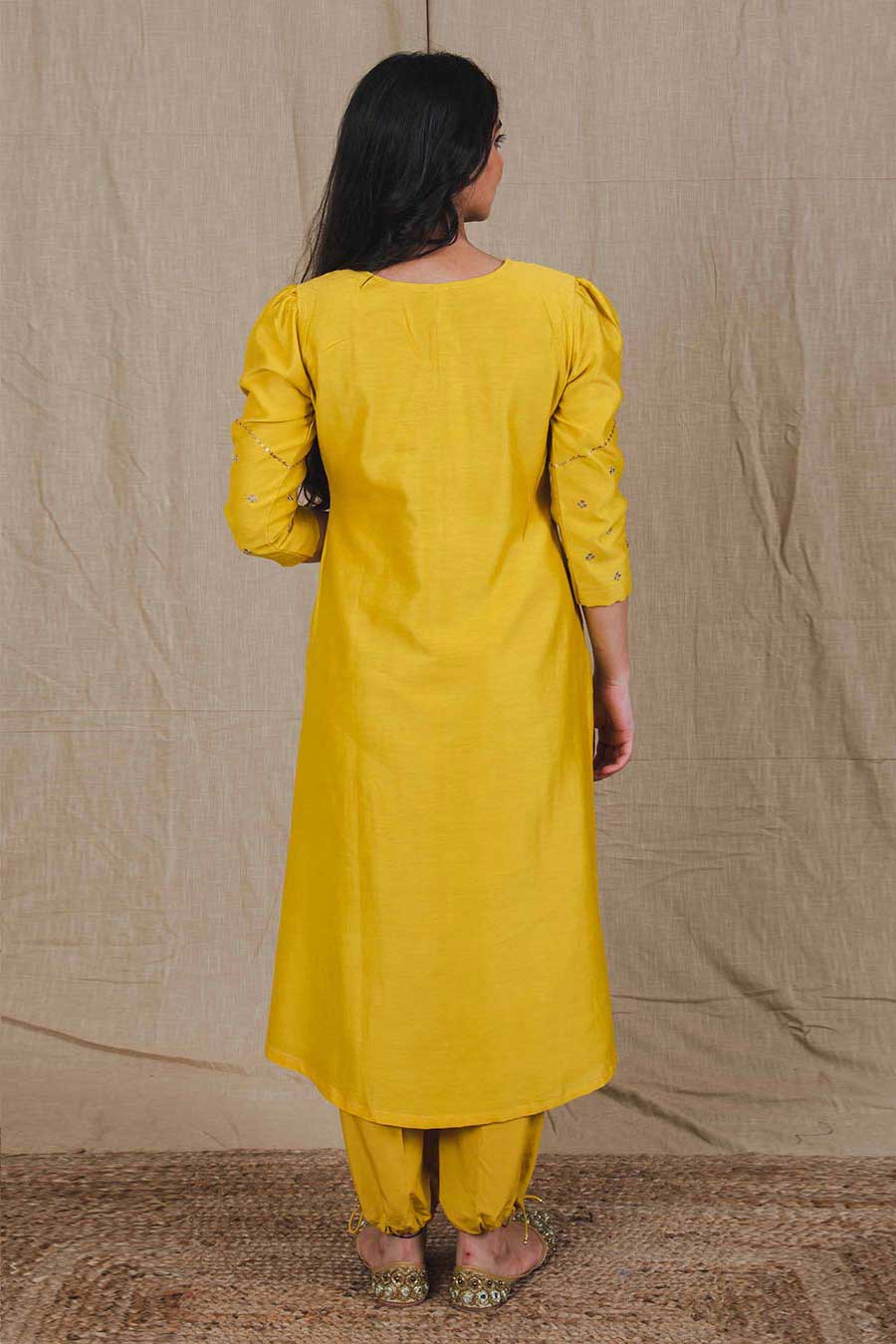 Yellow Embroidered Kurta & Pant Set