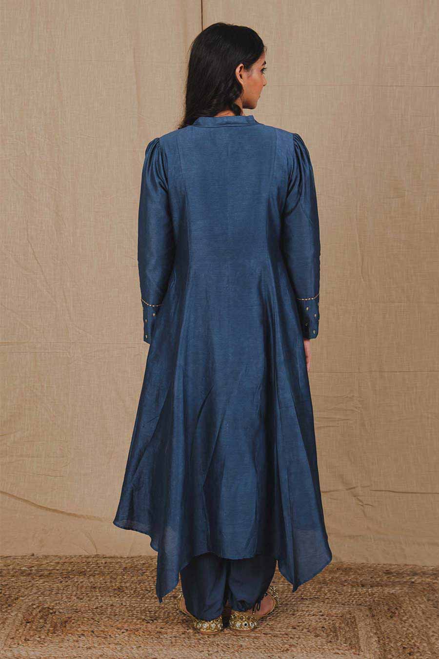 Blue Embroidered Kurta & Pant Set