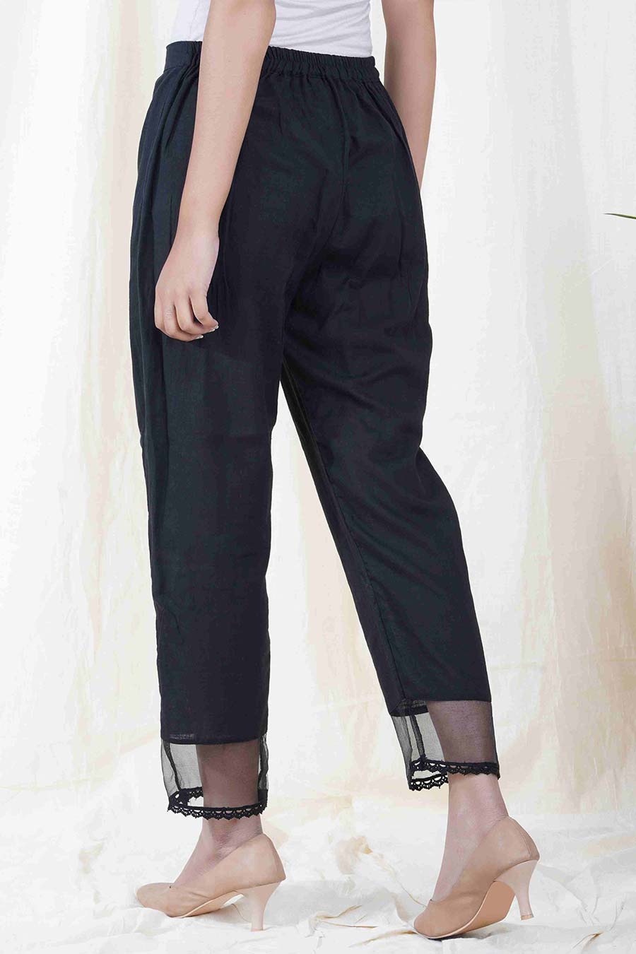 Black Relaxed Cotton Pant